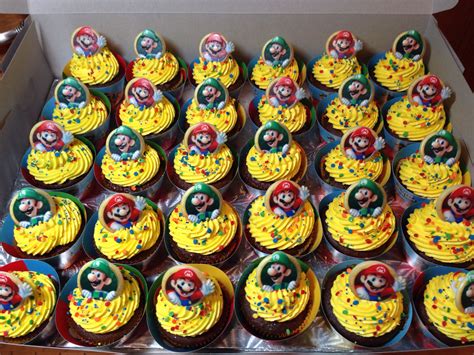 Made These Super Mario Bros Mario And Luigi Cupcakes For My Sons Birthday