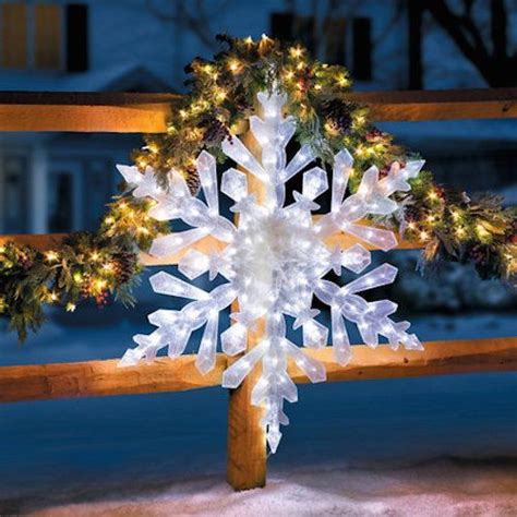 48 Large Snowflake Christmas Lights Lighted Tree Decor White Yard Snow