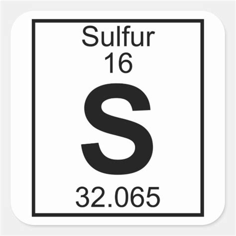 Element 016 S Sulfur Full Square Sticker
