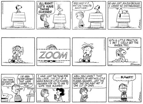 Peanuts Series Of Linus Van Pelt Getting Glasses 4 Linus Van Pelt Vitreous Humour Funny Quotes