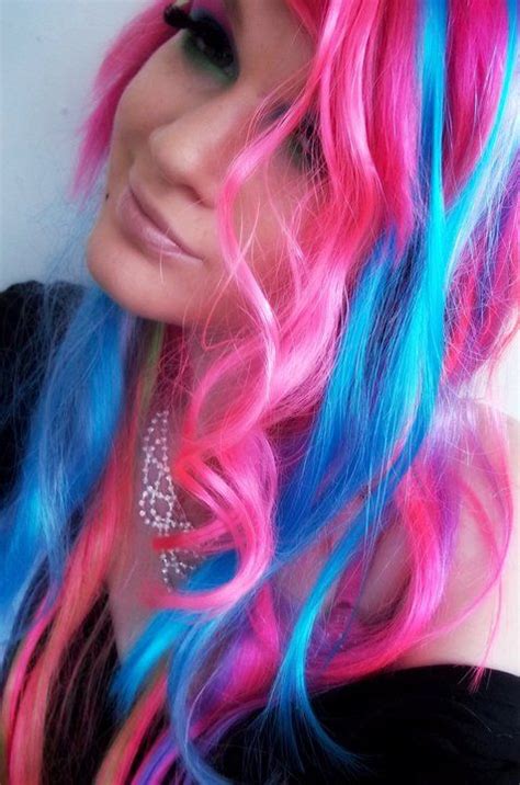 Scene Girl With Pink And Blue Hair~ This Is Pretty I Would Choose