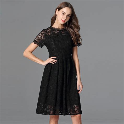 Women Dress 2018 Casual Lace Ladies Plus Size Black Summer Wrap Elegant