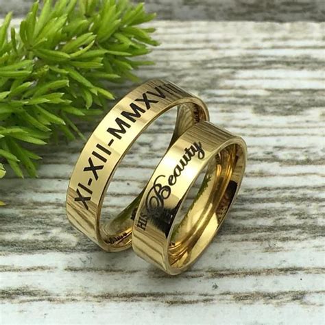 Mm Stainless Steel Wedding Rings Gold Ip Plated Stainless Etsy