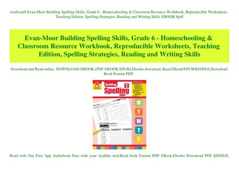 Ppt Textbook Evan Moor Building Spelling Skills Grade 6