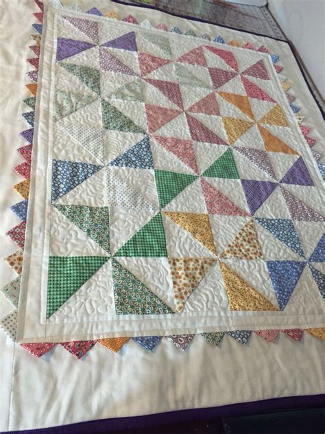 Moda Bakeshop Pinwheel With Prairie Points Baby Quilt Quilts