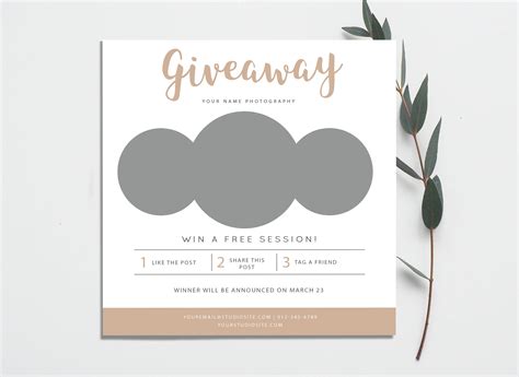 Photography Giveaway Template Contest Template Facebook Etsy