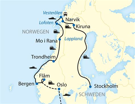 Auf Den Schönsten Bahnstrecken Und Mit Hurtigruten Durch Schweden Und