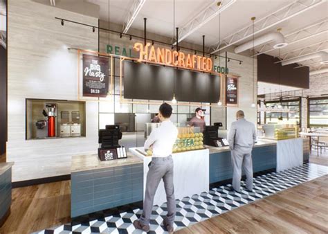 The front counter in an office where visitors can ask questions; rd+d - McAlister's Deli Unveils New Restaurant Design and ...