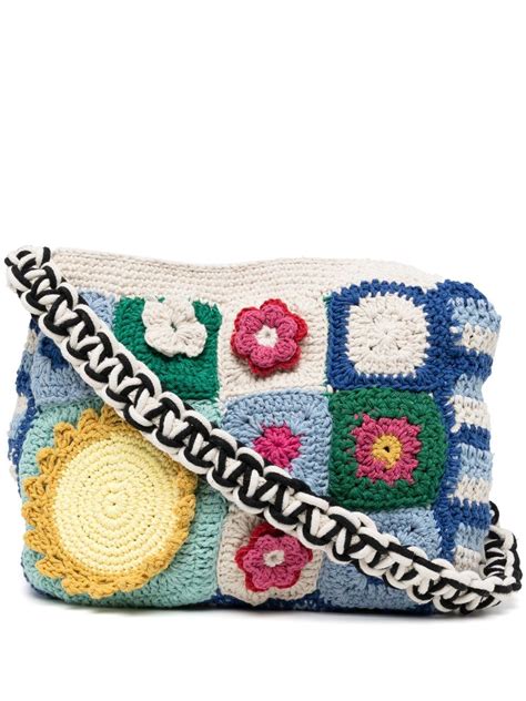 Nannacay Crochet Knit Shoulder Bag In Multicolour Modesens