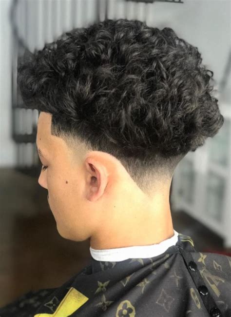 Low Curly Taper Fade Simple Haircut And Hairstyle