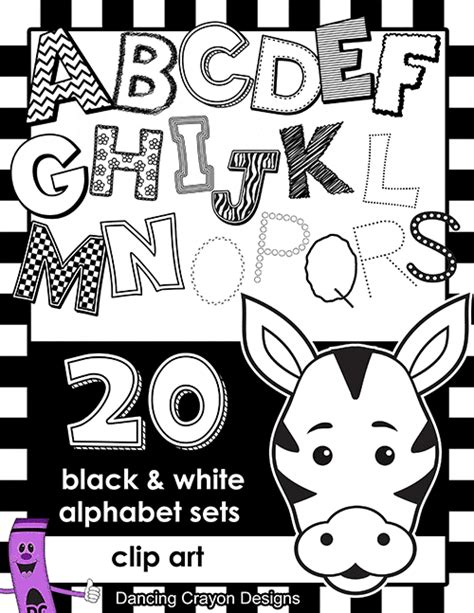 Alphabet Black And White Lettering Alphabet Clip Art Black And White
