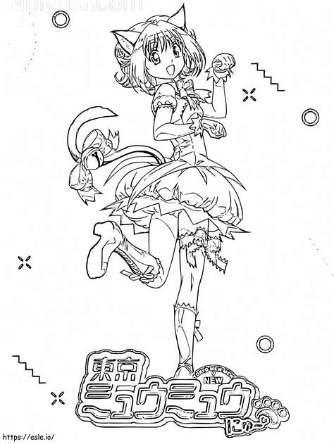 lovely girl tokyo mew mew coloring page