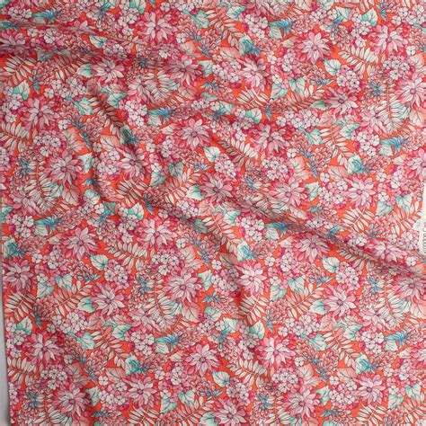 cali fabrics coral country floral ‘london calling cotton lawn from ‘robert kaufman fabric by