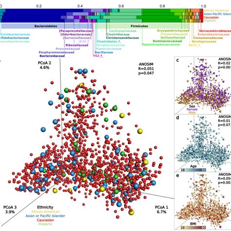 Gut Microbiota Composition And Distinguishability By Ethnicity Sex