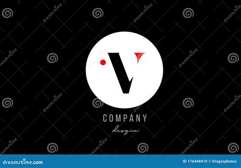 V Letter Alphabet Logo Icon Design With White Circle For Business And