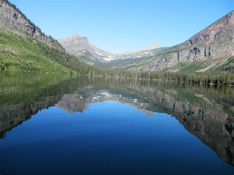 Beautiful Day Kayaking On Two Medicine Lake In Glacier National Park