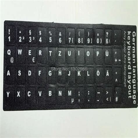 50pcs German Letters Alphabet Learning Keyboard Layout Sticker For