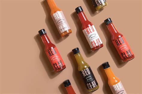 Dieline Hot Sauce Hot Sauce Packaging Red Clay