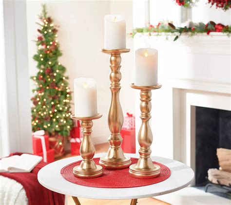 As Is Set Of 3 Pedestal Candle Holders By Valerie
