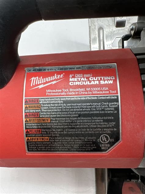 Milwaukee 2982 20 M18 Fuel 8 Metal Cutting Circular Saw Tool Only