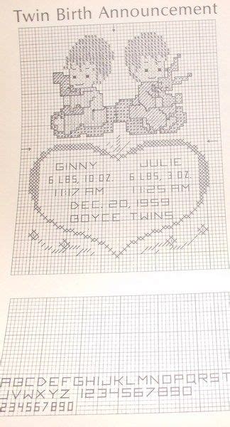 Cross stitch patterns for twin baby girls. Twin Birth Announcement Cross Stitch Pattern | Cross ...