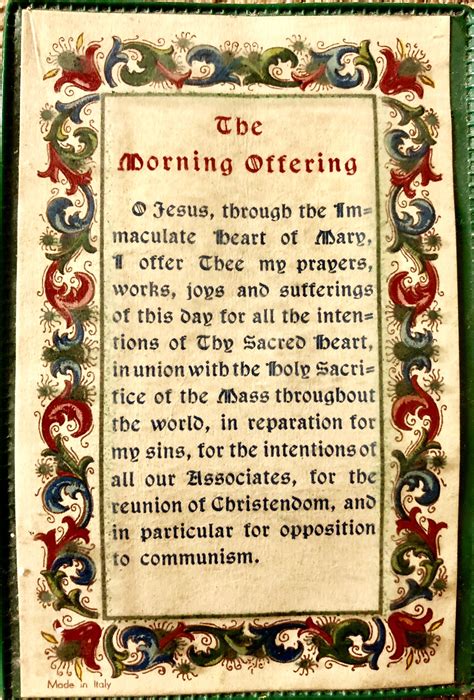 Vintage Morning Offering Prayer Card | Prayer cards, A matter of faith ...