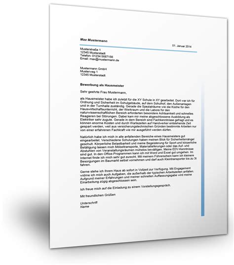 Kleinerer zeilenabstand und es wird unübersichtlich und. Bewerbung als Hausmeister - Bewerbungsvorlage als Muster: