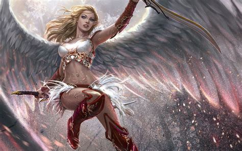 Fantasy Women Fantasy Girl Dark Fantasy Male Angel Angel Warrior Angel Illustration