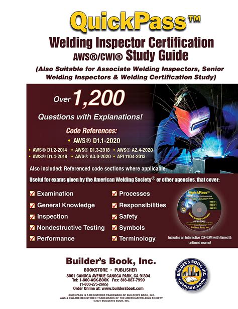Certified Welding Inspector Aws Cwi Quickpass Study Guide Based On Aws D By Builders