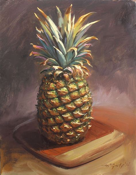 Mick McGinty | OIL | The Pineapple Expression | Pineapple painting, Pineapple art, Pineapple art diy