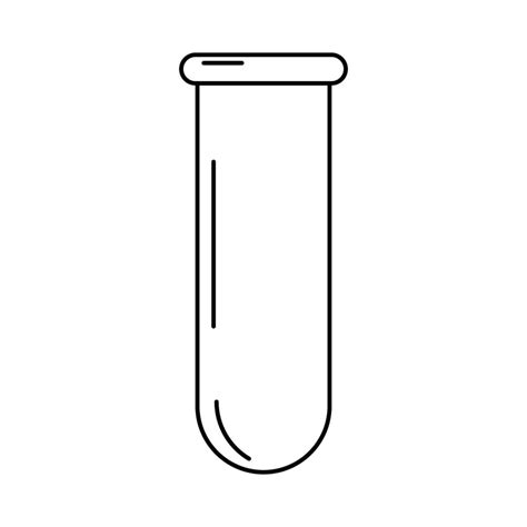 Icon Of A Medical Test Tube Contour Drawing Of Medical Equipment Glass