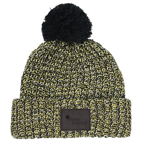 Pom Pom Beanie With Cuff Patch 150401 P