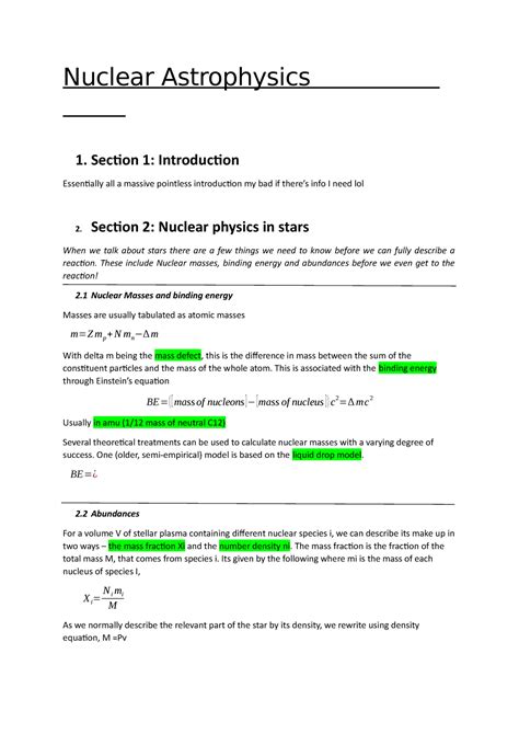 Nuclear Astrophysics Lecture Notes 1 18 Nuclear Astrophysics 1 Section 1 Introduction