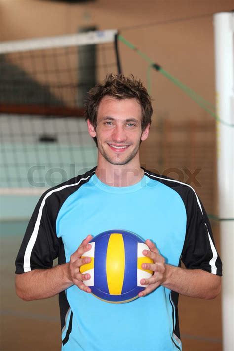Musiker Volleyball Mand Stock Foto Colourbox