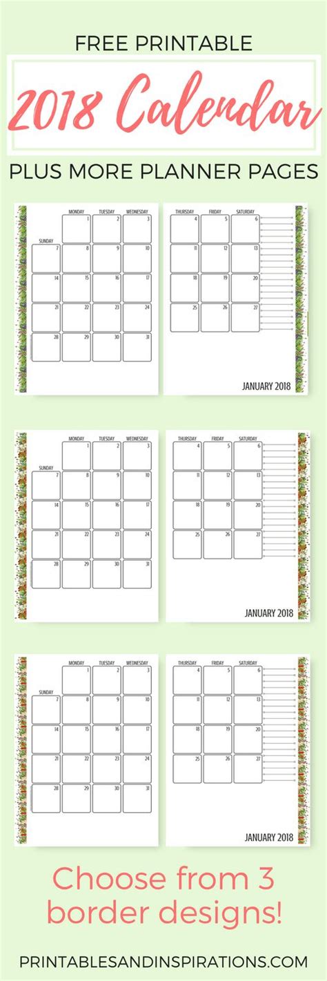 Happy Kitchen 2018 Calendar And Planner Free Printables Printables