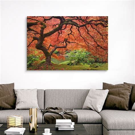 Oregon Portland Japanese Maple Tree Canvas Wall Art Print Tree Home