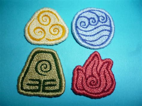 Last Airbender Four Nations Embroidered Patches Legend Of Etsy