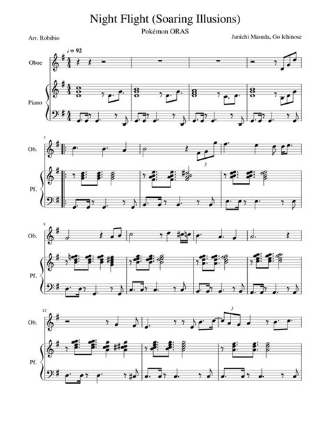 Night Flight Soaring Illusions Sheet Music For Piano Oboe Mixed