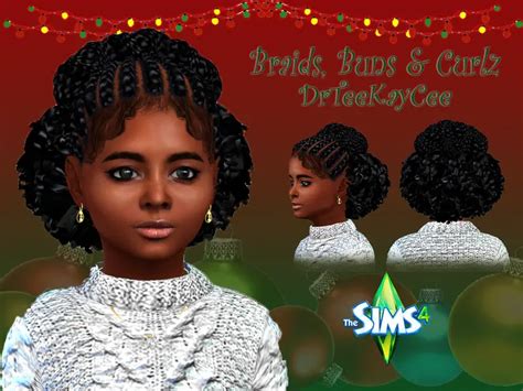 The Sims Resource Braids Buns And Curlz Hair Retextured By