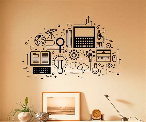 Computer Technology Wall Decal Vinyl Sticker Science Education Home