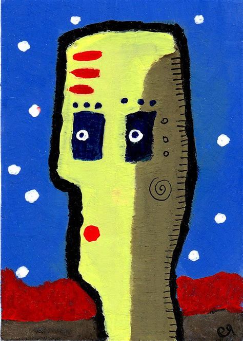 This Life Of Paradox E9art Aceo Outsider Folk Art Brut Painting