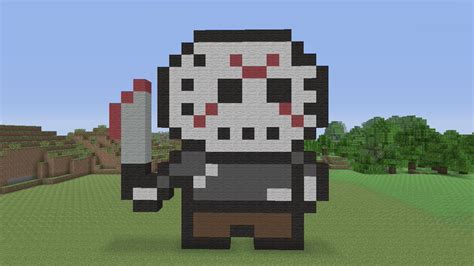 Minecraft Pixel Art Jason From Friday The 13th Youtube