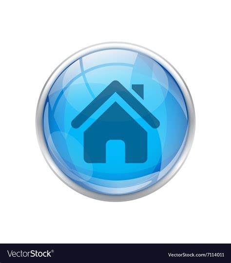 Blue Home Button Royalty Free Vector Image Vectorstock