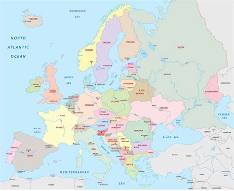 Mapa da Europa - Europa Destinos