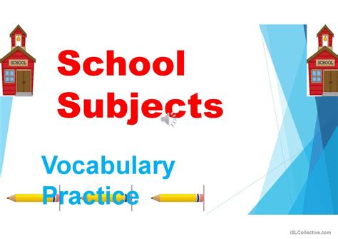 School Subjects Vocabulary Practice English Esl Powerpoints