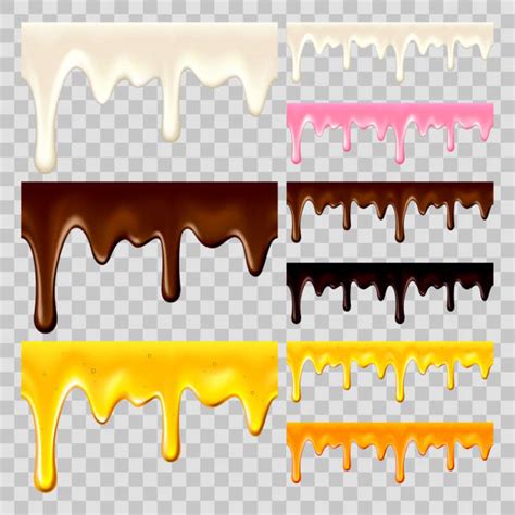 30 Seamless Dripping Honey Repeatable Isolated On White Illustrations Royalty Free Vector