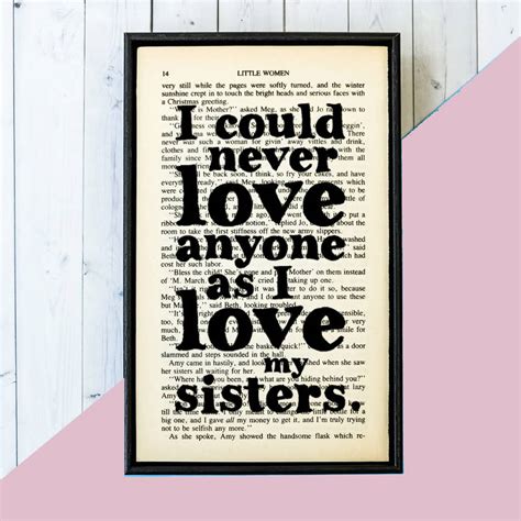 As I Love My Sisters Little Women Book Page Print By Bookishly