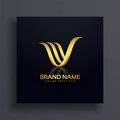 Letter V Creative Premium Golden Logo Design Download Free Vector Art