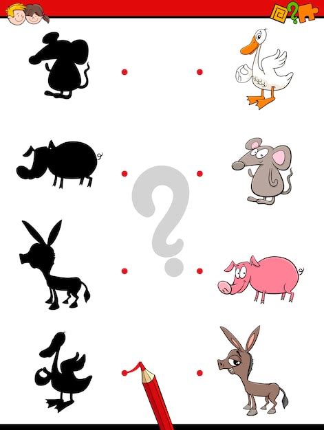 Premium Vector Shadow Game With Animals