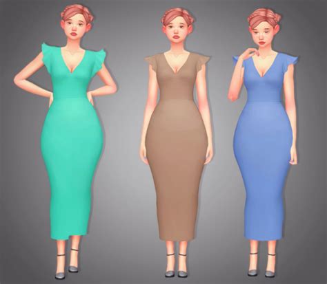 Pixelunivairses Butterfly Sleeve Dress Sweet Sims 4 Finds